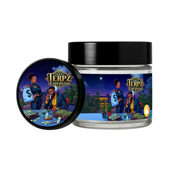 Example of Custom 3.5g Glass Jar with Terpz Executive Label