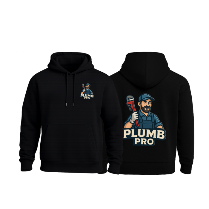 Personalised Men’s Hoodie with Custom Plumb Pro Design