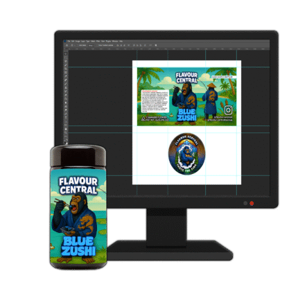 Custom UV jar design mockup created in Photoshop for premium packaging.