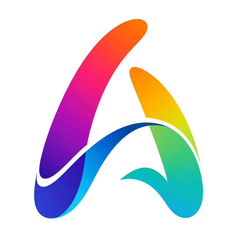 Abstract logo design example — a colourful gradient geometric mark