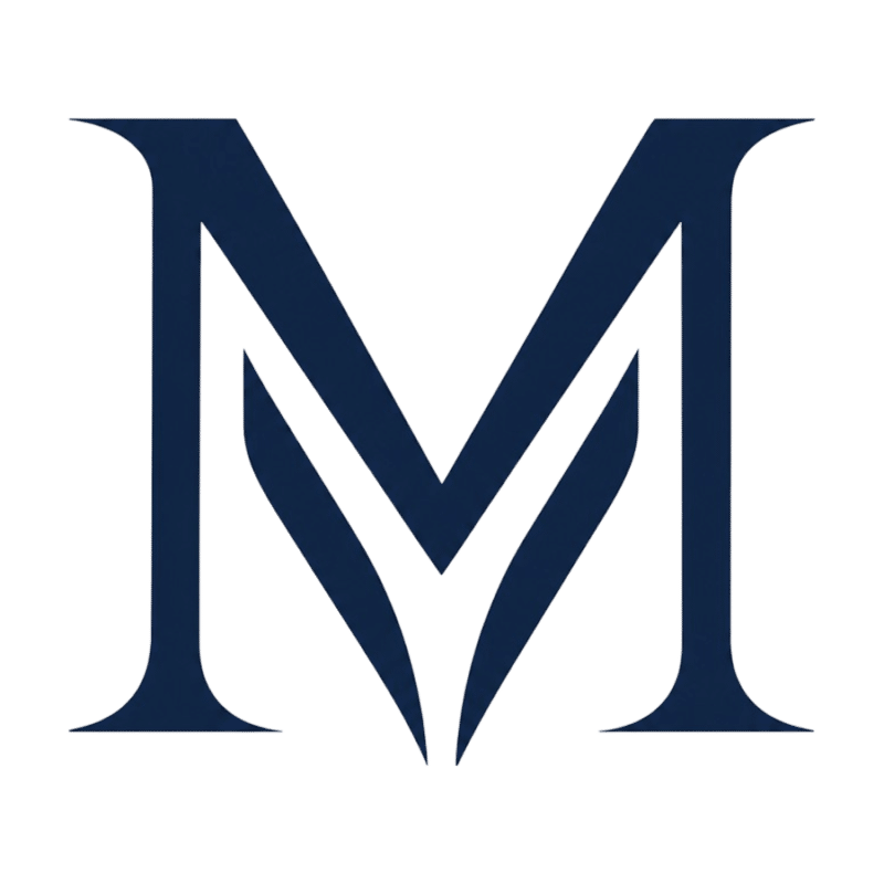 Monogram logo design example — a custom lettermark built from interlocked M initials
