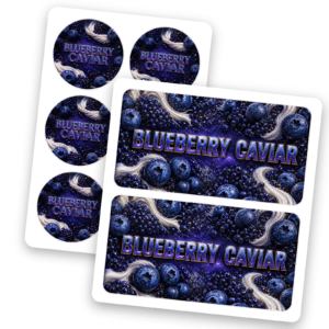 Blueberry Caviar – 7g UV Glass Jar Stickers