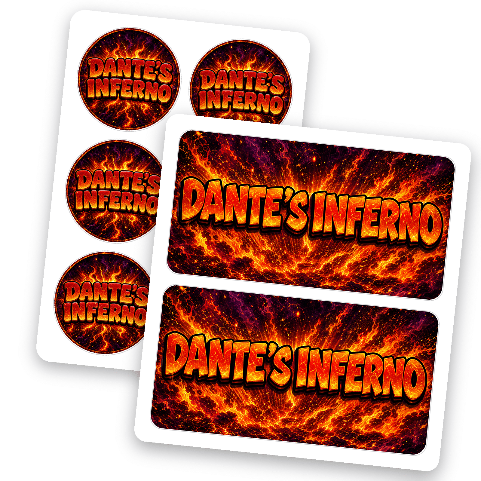 dantes-inferno-jar-stickers-7g-uv Dante’s Inferno 7g UV glass jar label set, body wrap and lid sticker