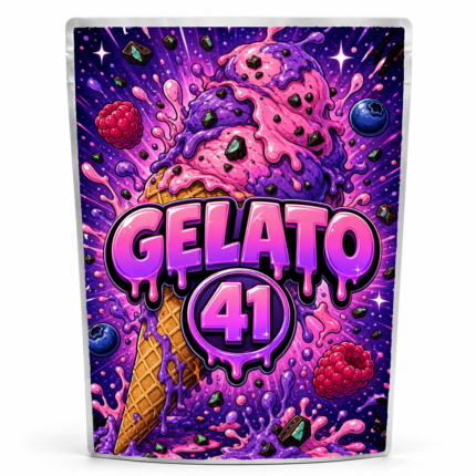 Gelato 41 pre-labelled mylar bag, ready-made strain packaging