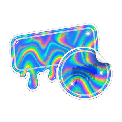 Custom holographic stickers with rainbow reflective finish
