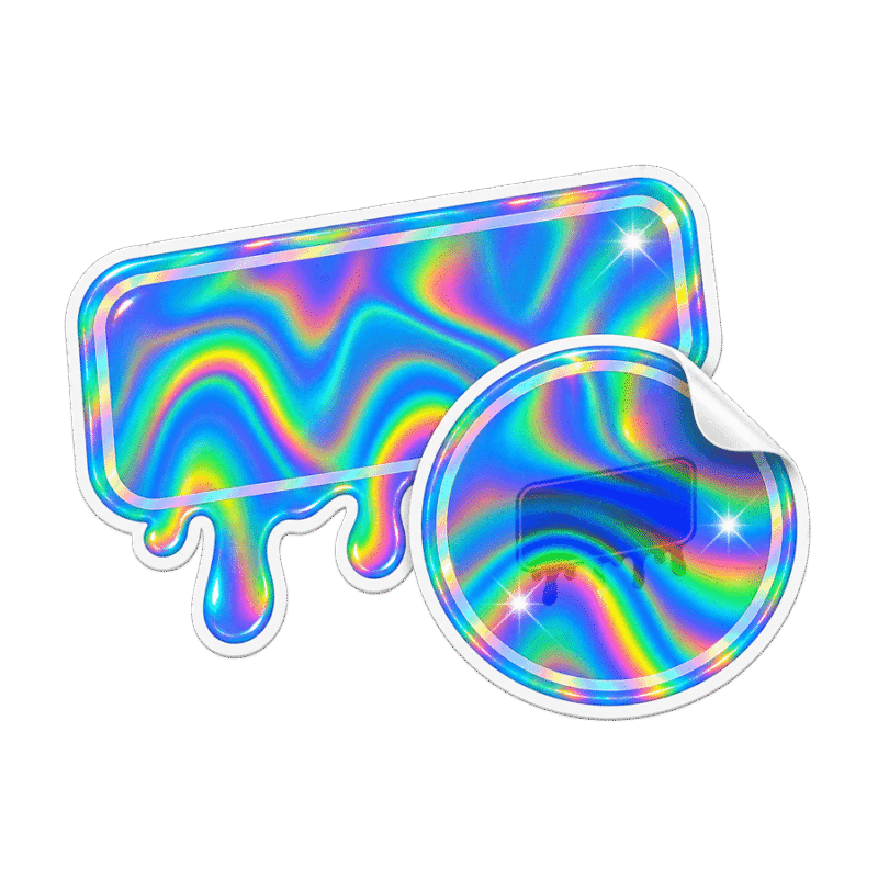 Custom holographic stickers with rainbow reflective finish