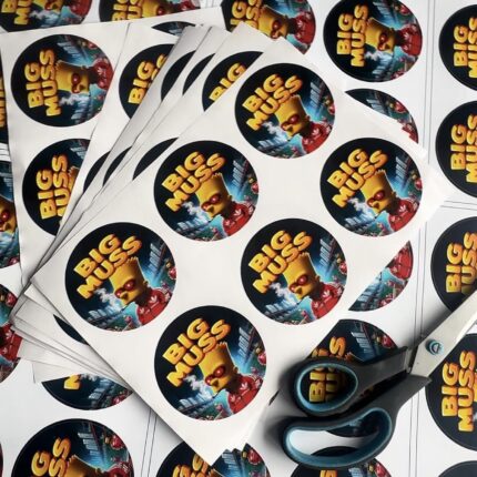 Big Muss round sticker sheet
