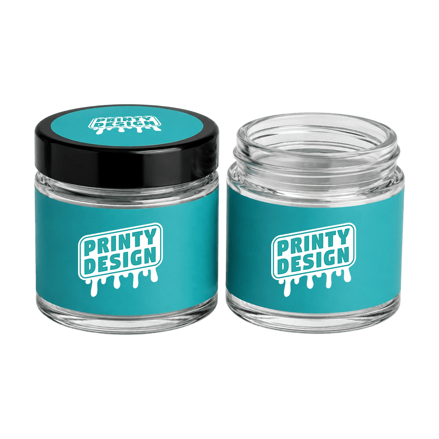 jar display Custom 3.5g Glass Jar (labelled) – Printy Design (view 2)