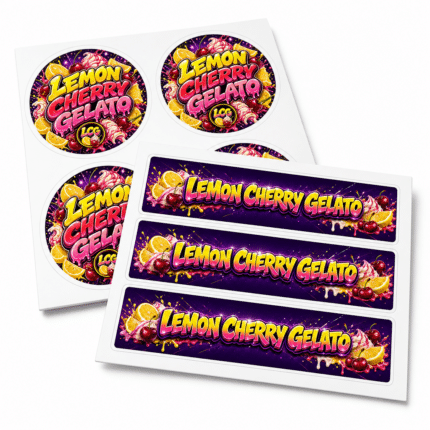 Lemon Cherry Gelato – 3.5g Glass Jar Stickers