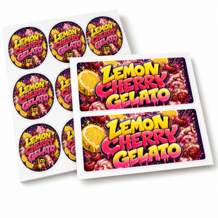 Lemon Cherry Gelato – 7g UV Glass Jar Stickers