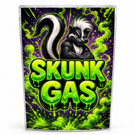 Skunk Gas pre-labelled mylar bag, ready-made strain packaging