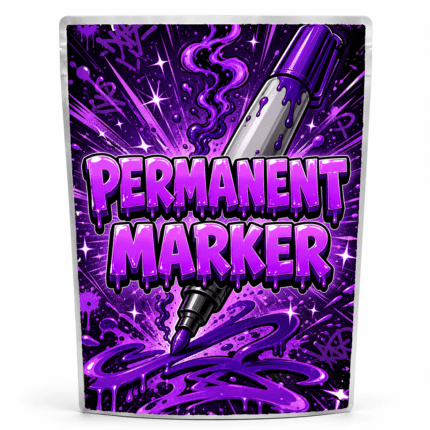 Permanent Marker pre-labelled mylar bag, ready-made strain packaging