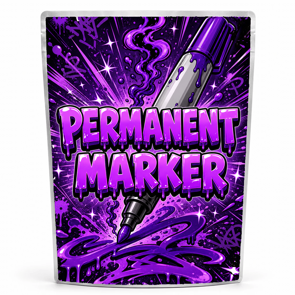 Permanent Marker - mylar_pack Permanent Marker pre-labelled mylar bag, ready-made strain packaging