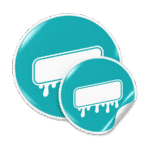 Custom round stickers printed in full colour with a glossy finish