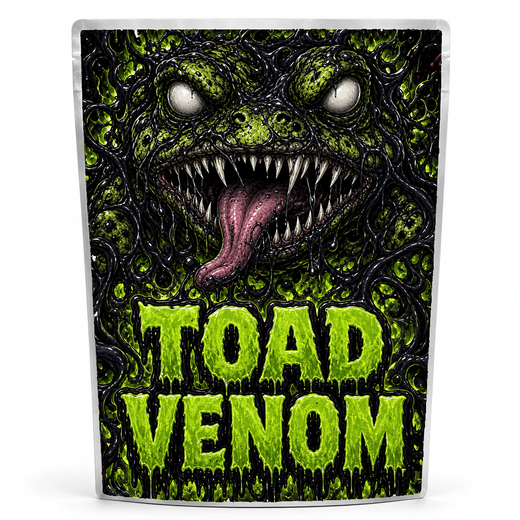 Toad Venom - mylar pack Toad Venom pre-labelled mylar bag, ready-made strain packaging