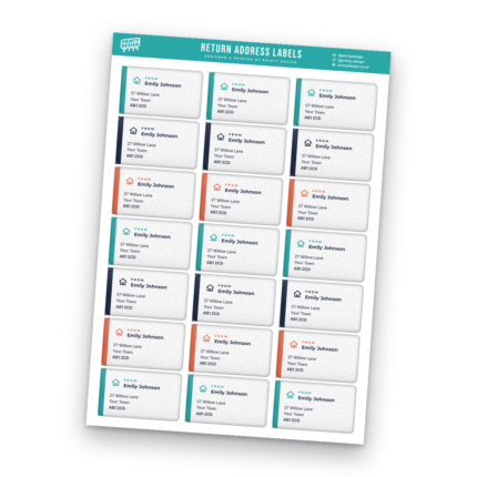 Return Address Sticker Sheet Template - A4 sticker sheet