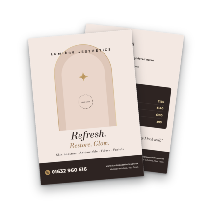 Aesthetics Clinic Flyer Template front and back
