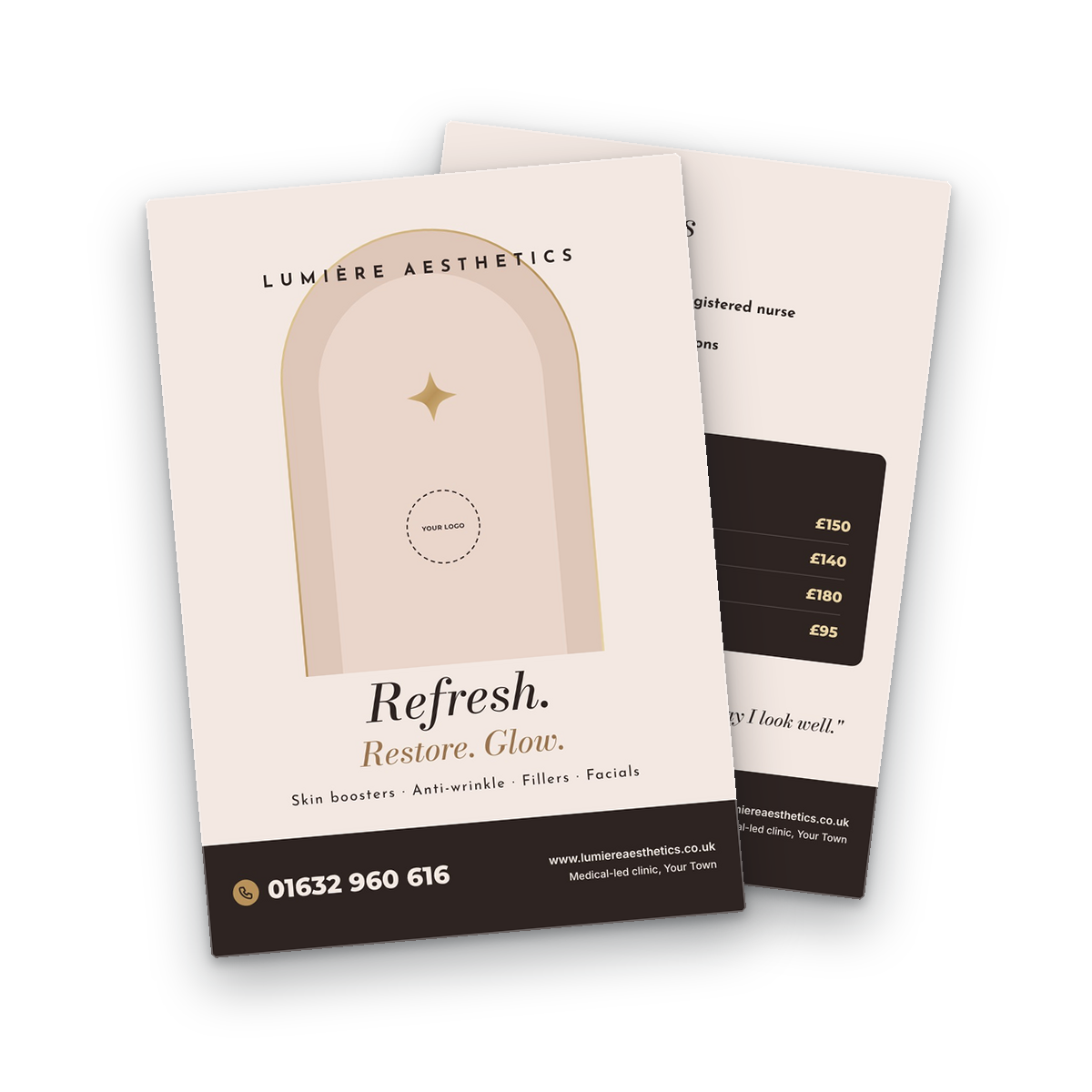 Aesthetics Clinic Flyer Template front and back Aesthetics Clinic Flyer Template front and back