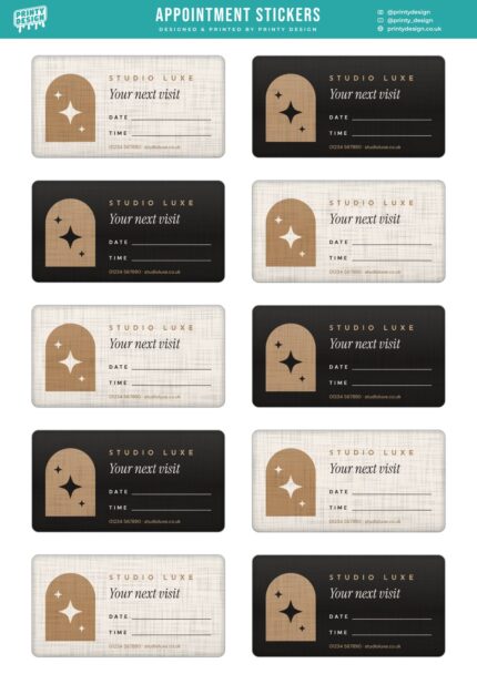 Appointment Reminder Sticker Sheet Template flat A4 sheet