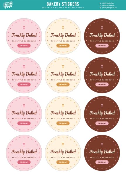 Bakery A4 sticker sheet, flat