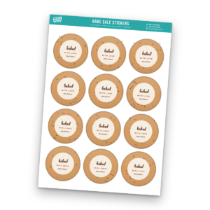 Cookie & Bake Sale Sticker Sheet Template