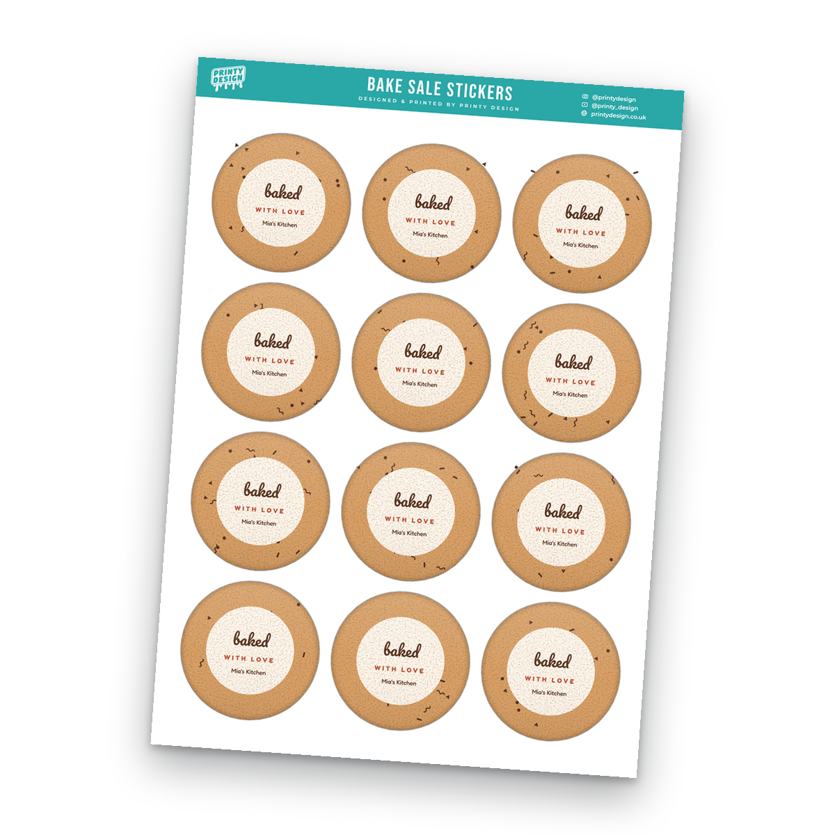 Cookie & Bake Sale Sticker Sheet Template Cookie & Bake Sale Sticker Sheet Template sheet
