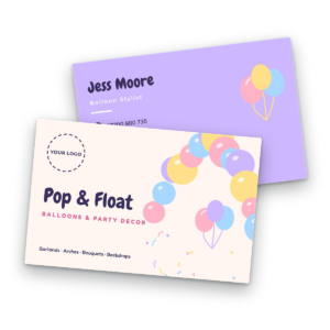 Balloon & Party Decor Business Card Template