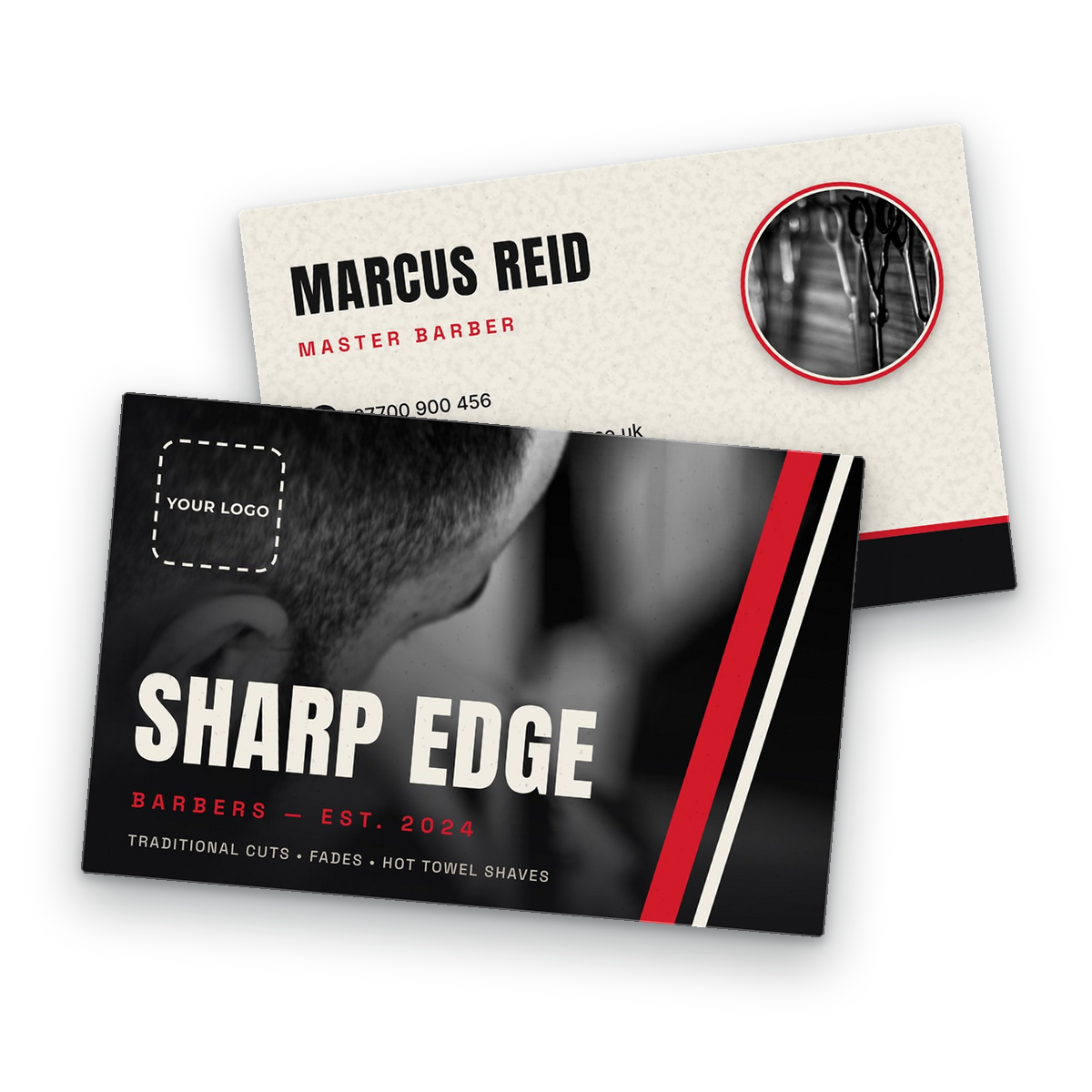 Barber Shop Business Card Template front and back Barber Shop Business Card Template - front and back