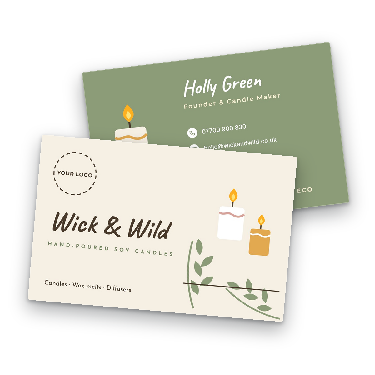 Candle Maker Business Card Template front and back Candle Maker Business Card Template front and back