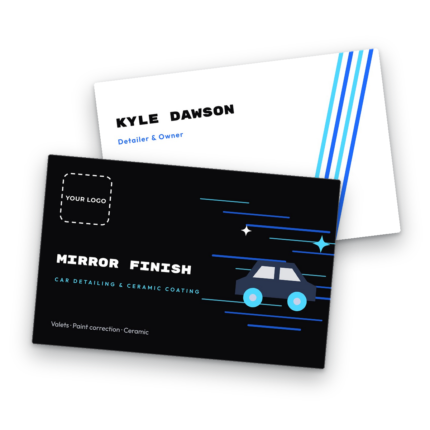 Car Detailing Business Card Template front and back