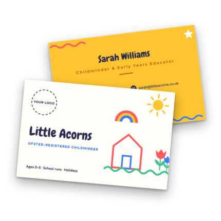 Childminder & Nursery Business Card Template front and back