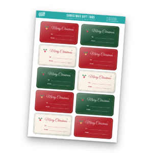Christmas Gift Tags Sticker Sheet Template