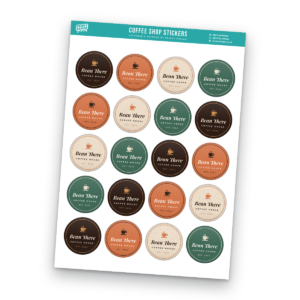 Coffee Shop Sticker Sheet Template