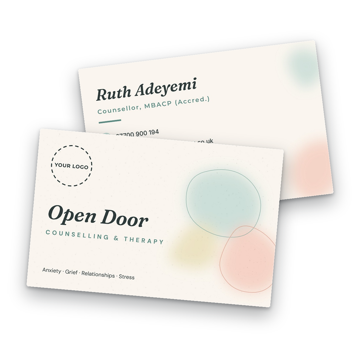 Counsellor & Therapist Business Card Template front and back Counsellor & Therapist Business Card Template front and back