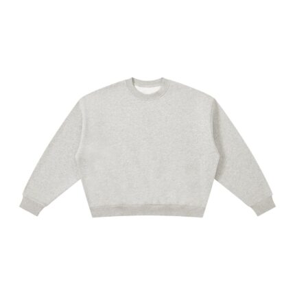 Custom Boxy Fleece Crewneck Sweatshirt in heather grey