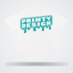 Custom printed white classic cotton T-shirt