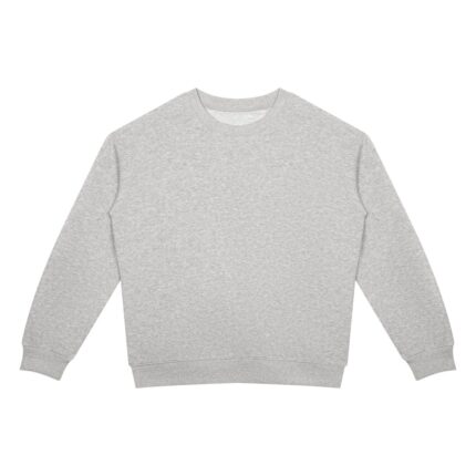 Custom Drop Shoulder Crewneck Sweatshirt in heather grey