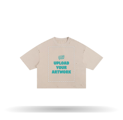 Custom Frayed Boxy T-Shirt with your artwork