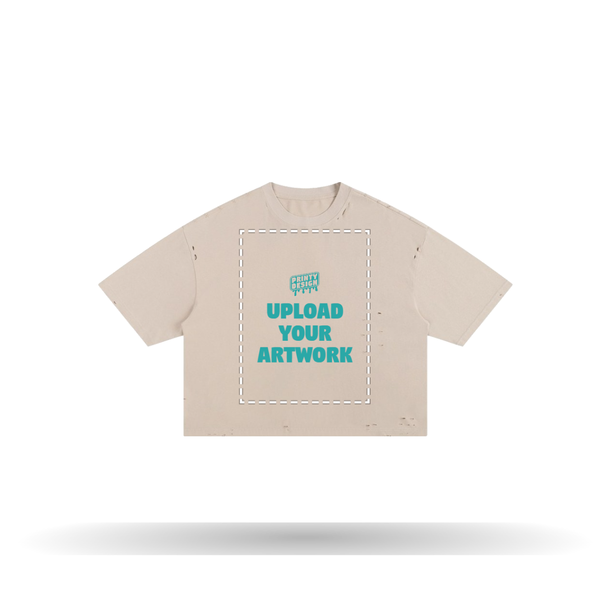 Custom Frayed Boxy T-Shirt Custom Frayed Boxy T-Shirt with your artwork