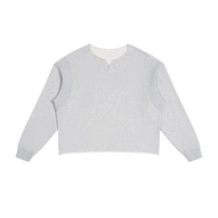 Custom Raw Edge Boxy Sweatshirt in heather grey