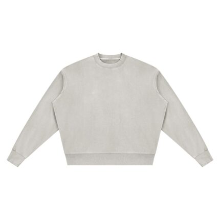 Custom Vintage Wash Crewneck Sweatshirt in washed grey