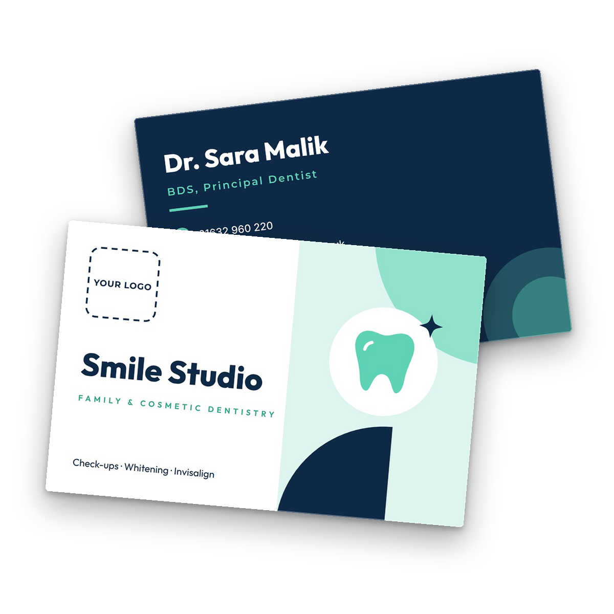 Dental Practice Business Card Template front and back Dental Practice Business Card Template front and back