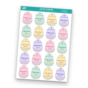 Easter Egg Sticker Sheet Template