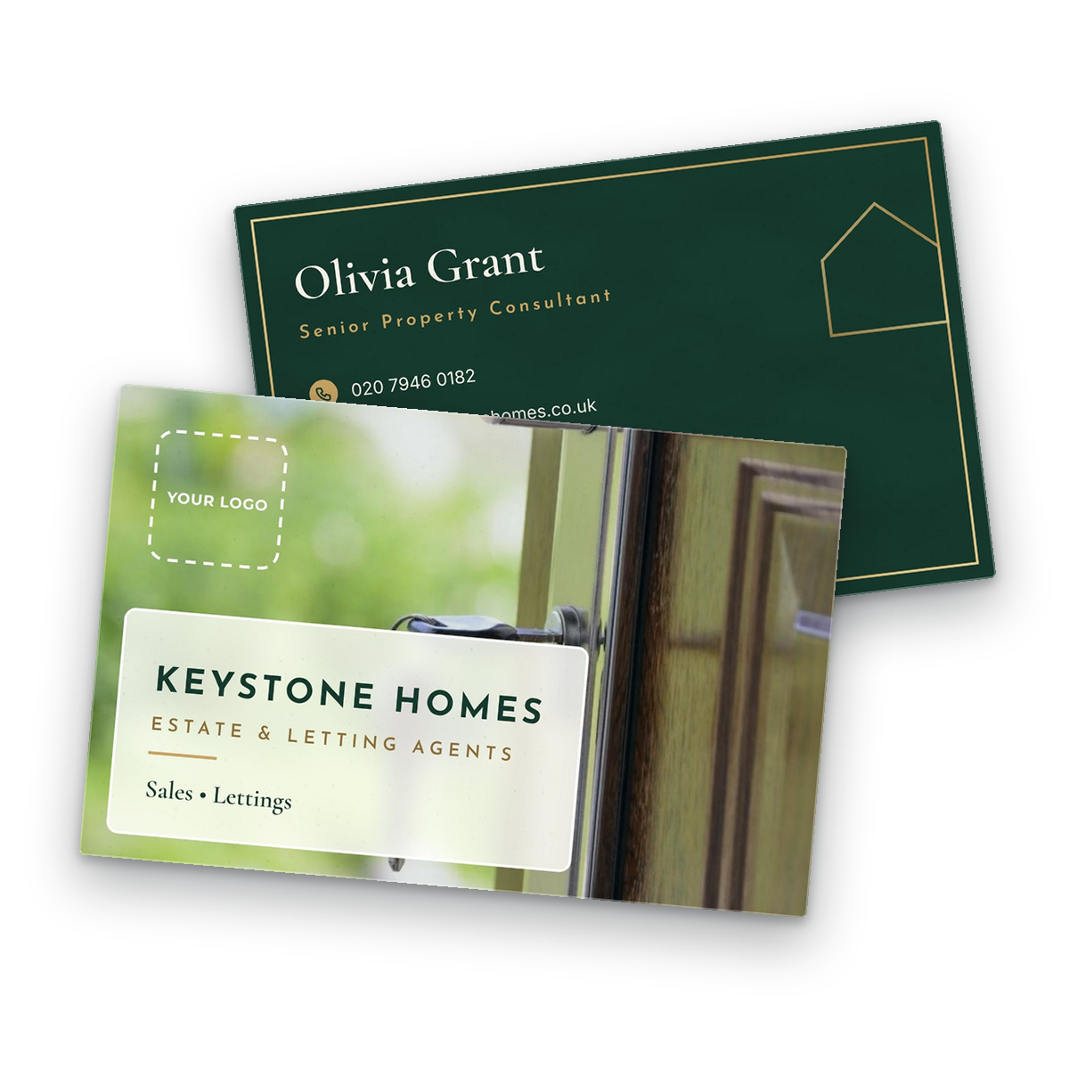 Estate Agent Business Card Template front and back Estate Agent Business Card Template - front and back of the card