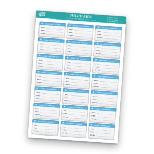 Freezer & Batch Cook Labels Sticker Sheet Template