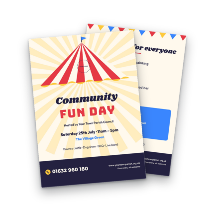 Community Fun Day Flyer Template front and back