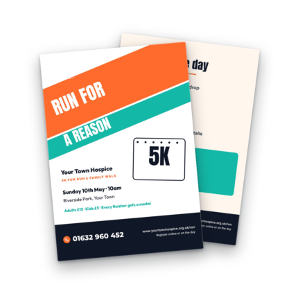 Charity Fun Run Flyer Template front and back