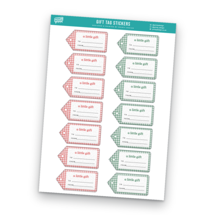 Gift Tag Sticker Sheet Template sheet
