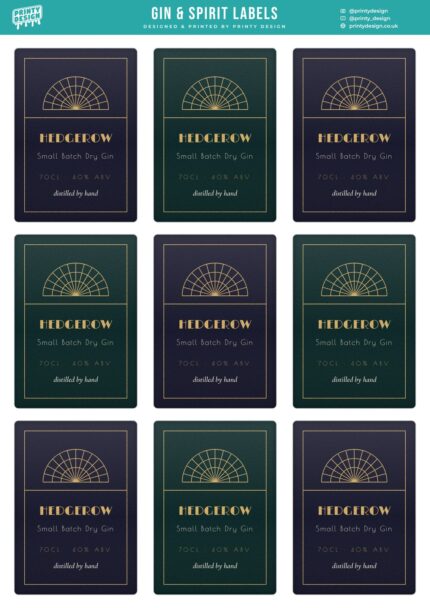 Gin & Spirits Labels Sticker Sheet Template flat A4 sheet