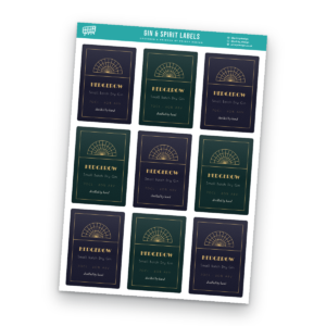 Gin & Spirits Labels Sticker Sheet Template